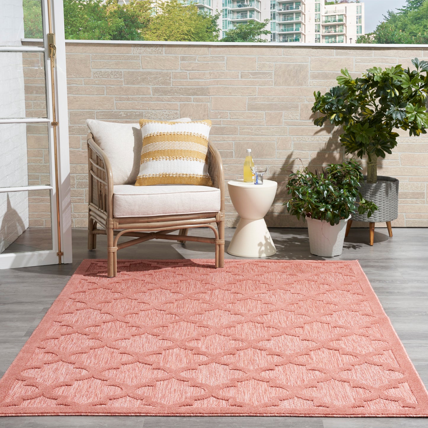 Nourison Easy Care 6' x 9' Coral Orange Modern Rug