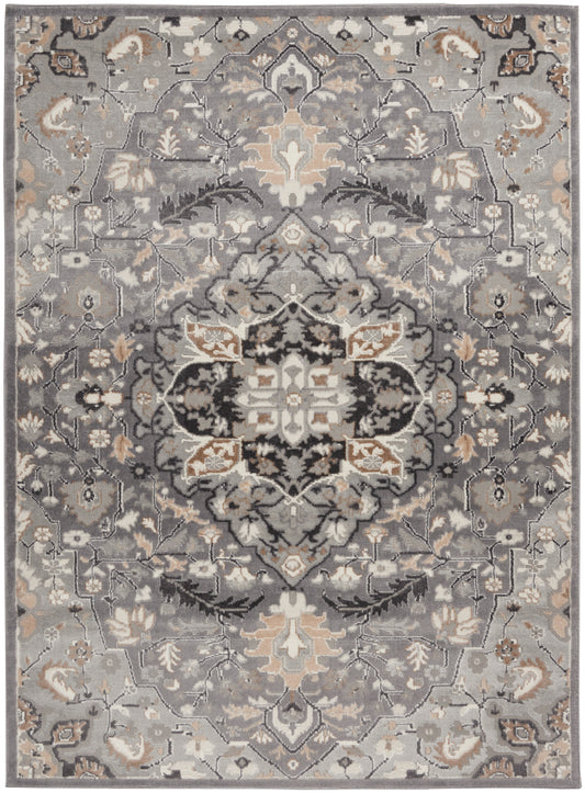 Nourison Elation 4' x 6' Grey Transitional Indoor Rug