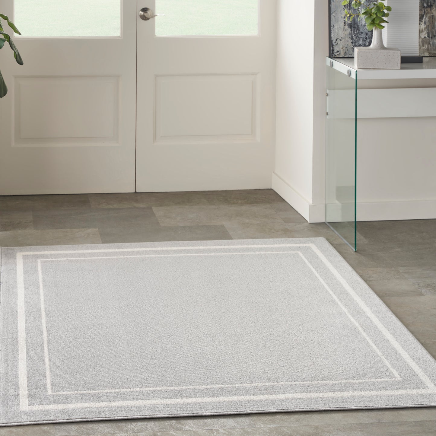 Nourison Nourison Essentials 5' x Square Grey/Ivory Contemporary Rug