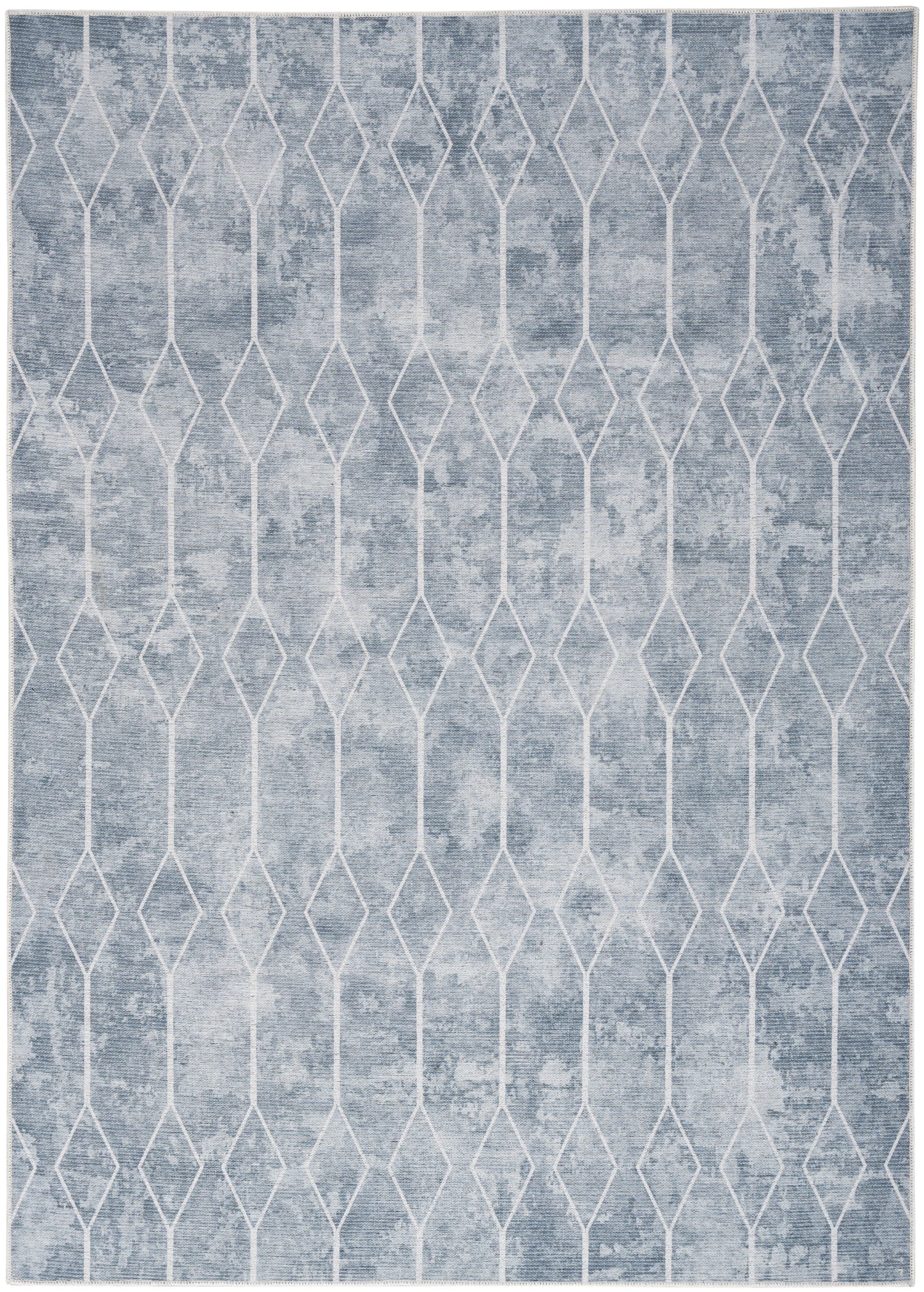 Nicole Curtis Machine Washable Series 1 6' x 9' Blue Grey Modern Indoor Rug