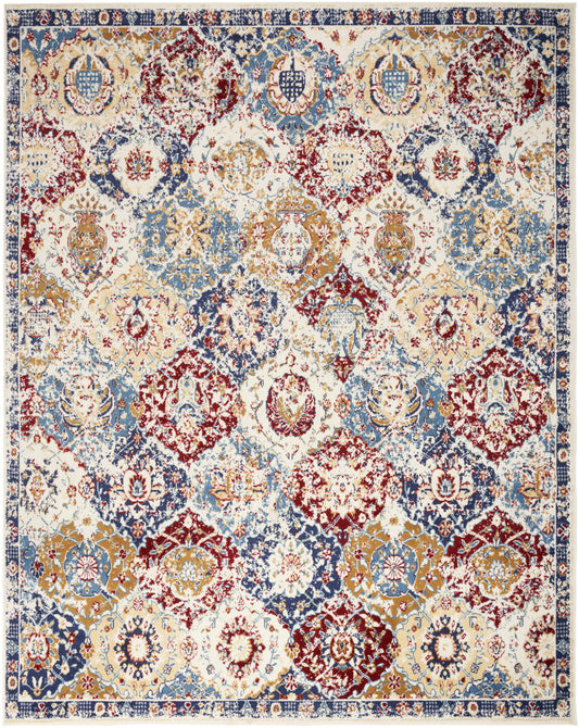 Nourison Grafix 7' x 10' Blue Multicolor Vintage Indoor Rug