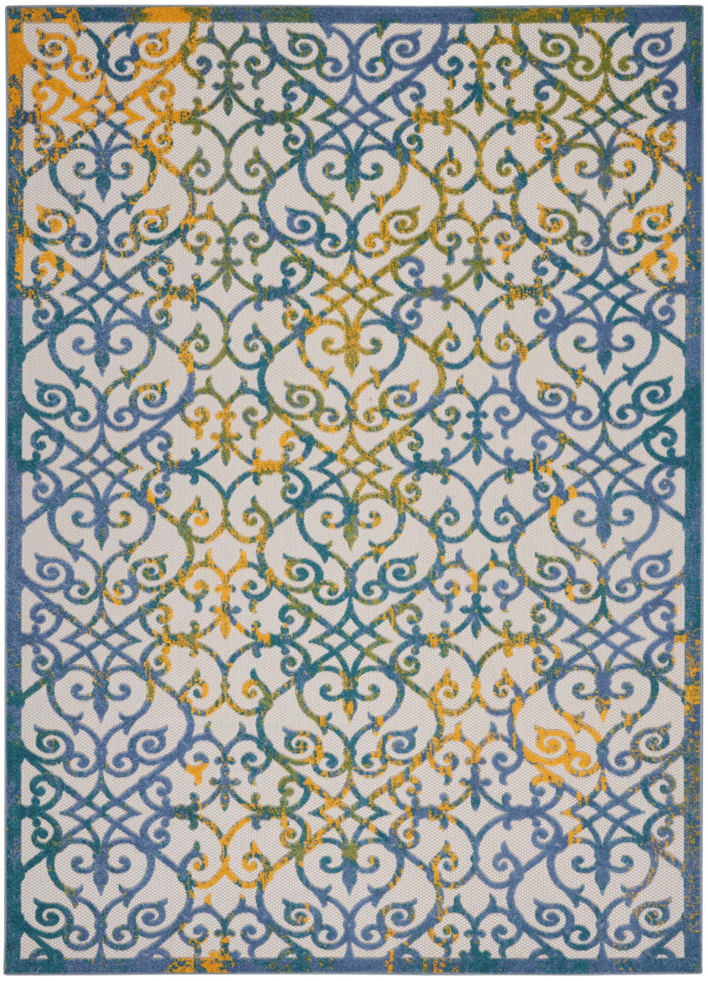 Nourison Aloha 7'10" x 10'6" Ivory Blue Contemporary Rug