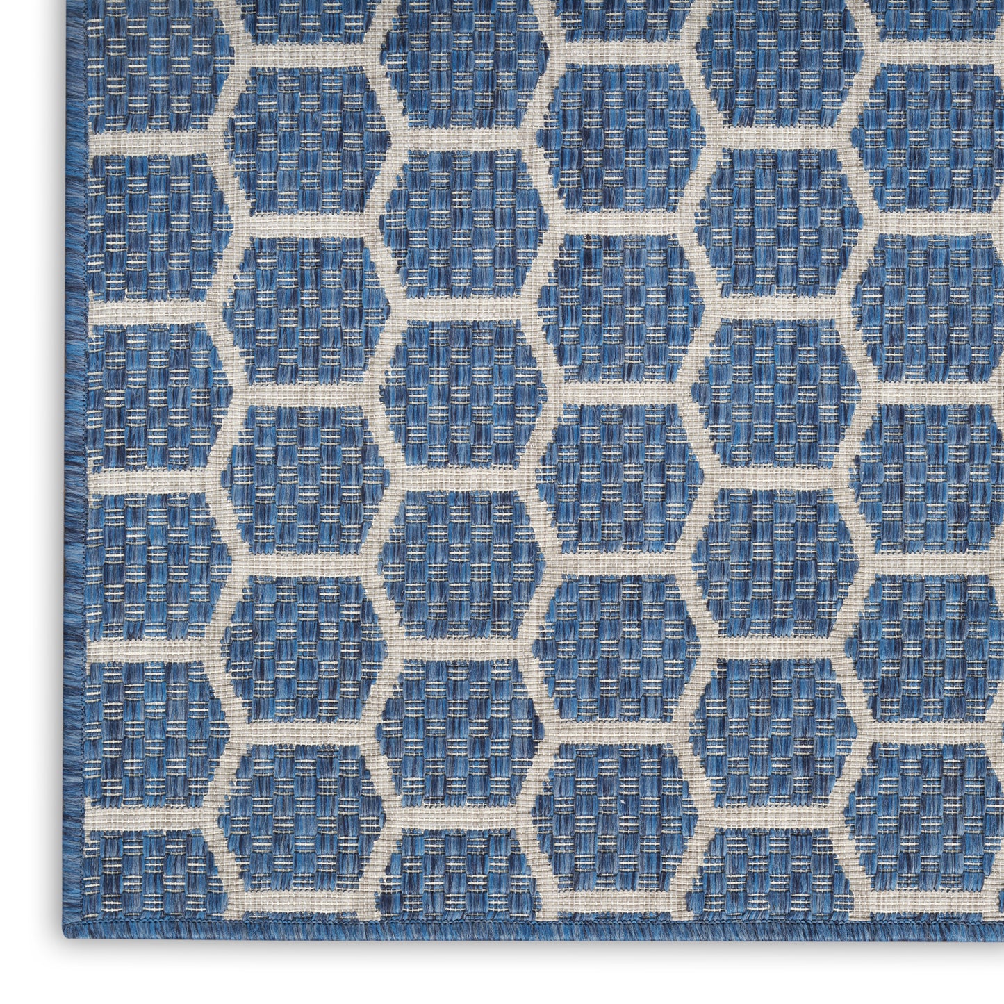 Nourison Twist Reversible 2' x 6' Blue Modern Rug