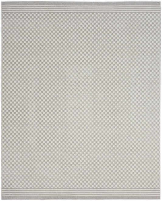 Nourison Care Free 7'10" x 9'10" Light Grey Modern Indoor Rug