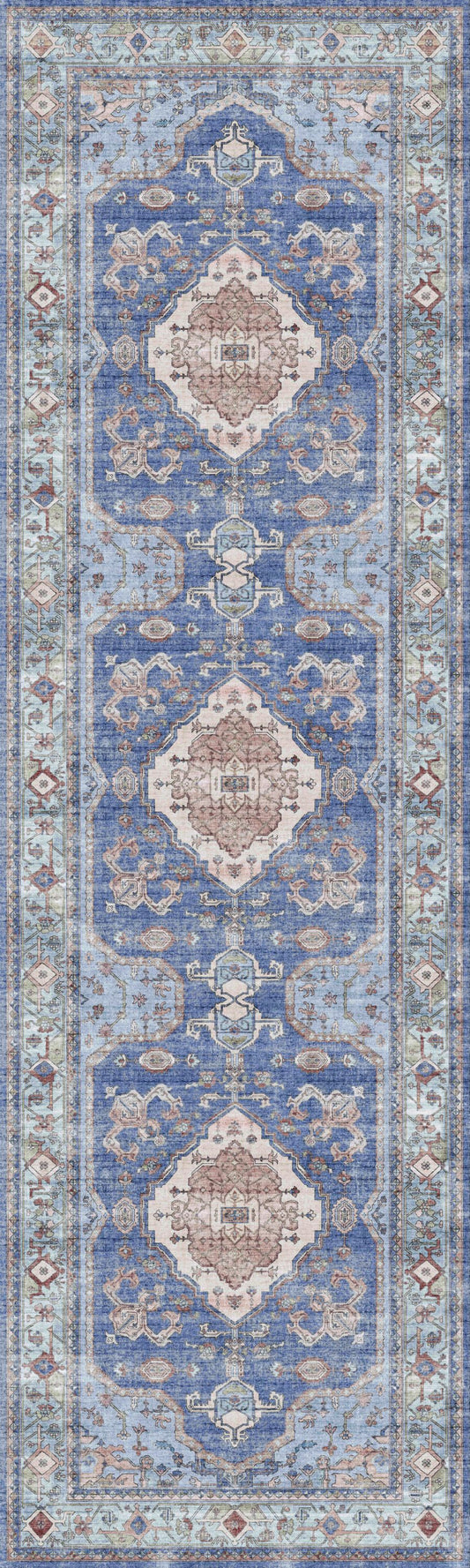 Nourison Fulton 2'3" x 7'6" Blue Vintage Indoor Rug