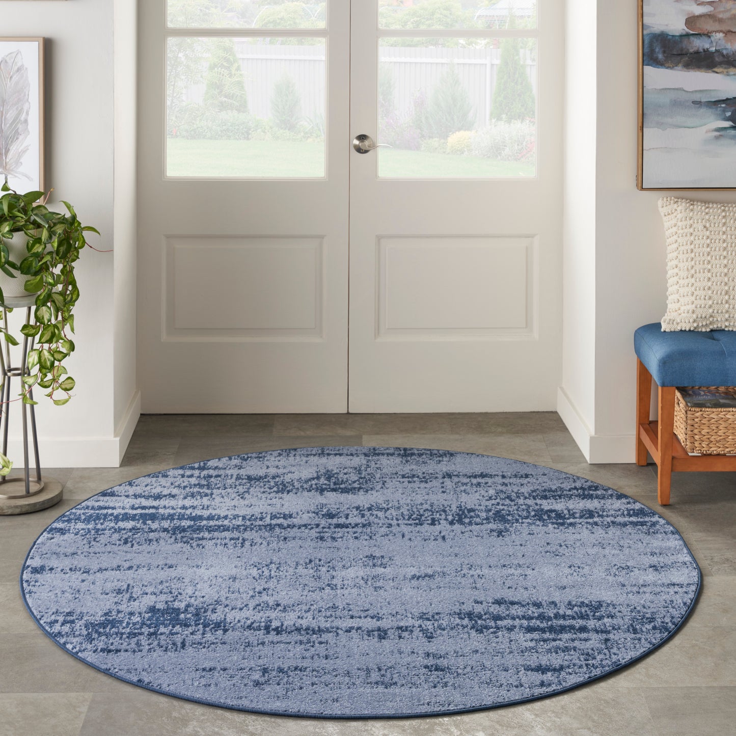 Nourison Nourison Essentials 8' x Round Denim Modern Rug