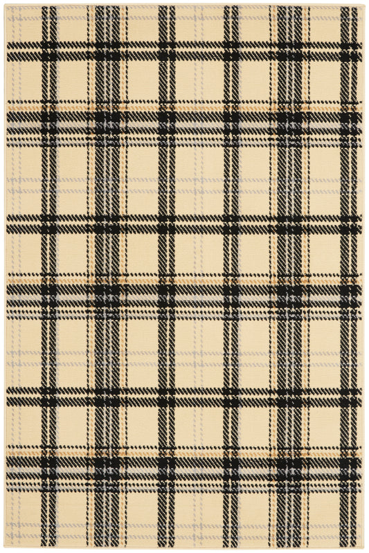 Nourison Grafix 5'3" x 7'3" Cream Black Rustic Indoor Rug