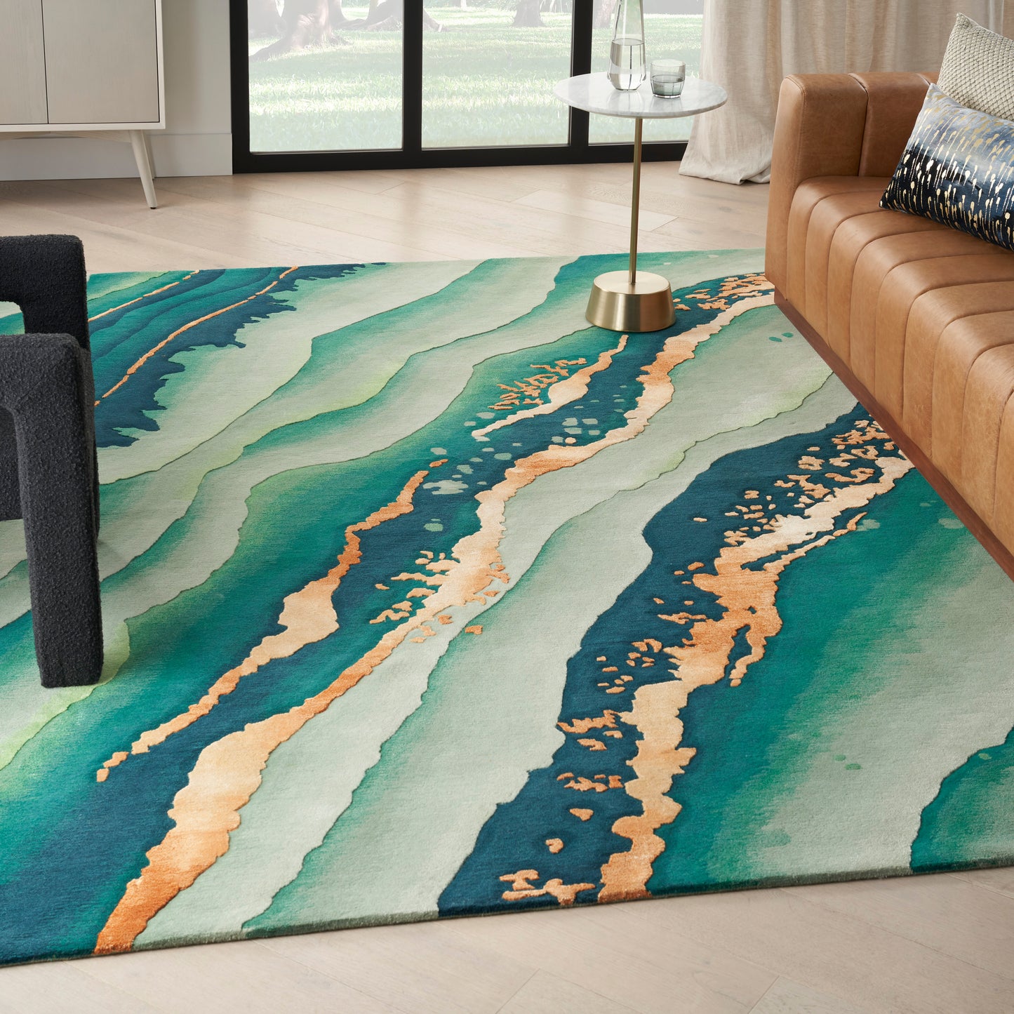 Nourison Prismatic 7'9" x 9'9" Emerald Modern Indoor Rug