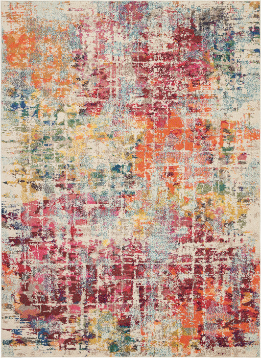 Nourison Celestial 5'3" x 7'3" Pink/Multicolor Modern Indoor Rug