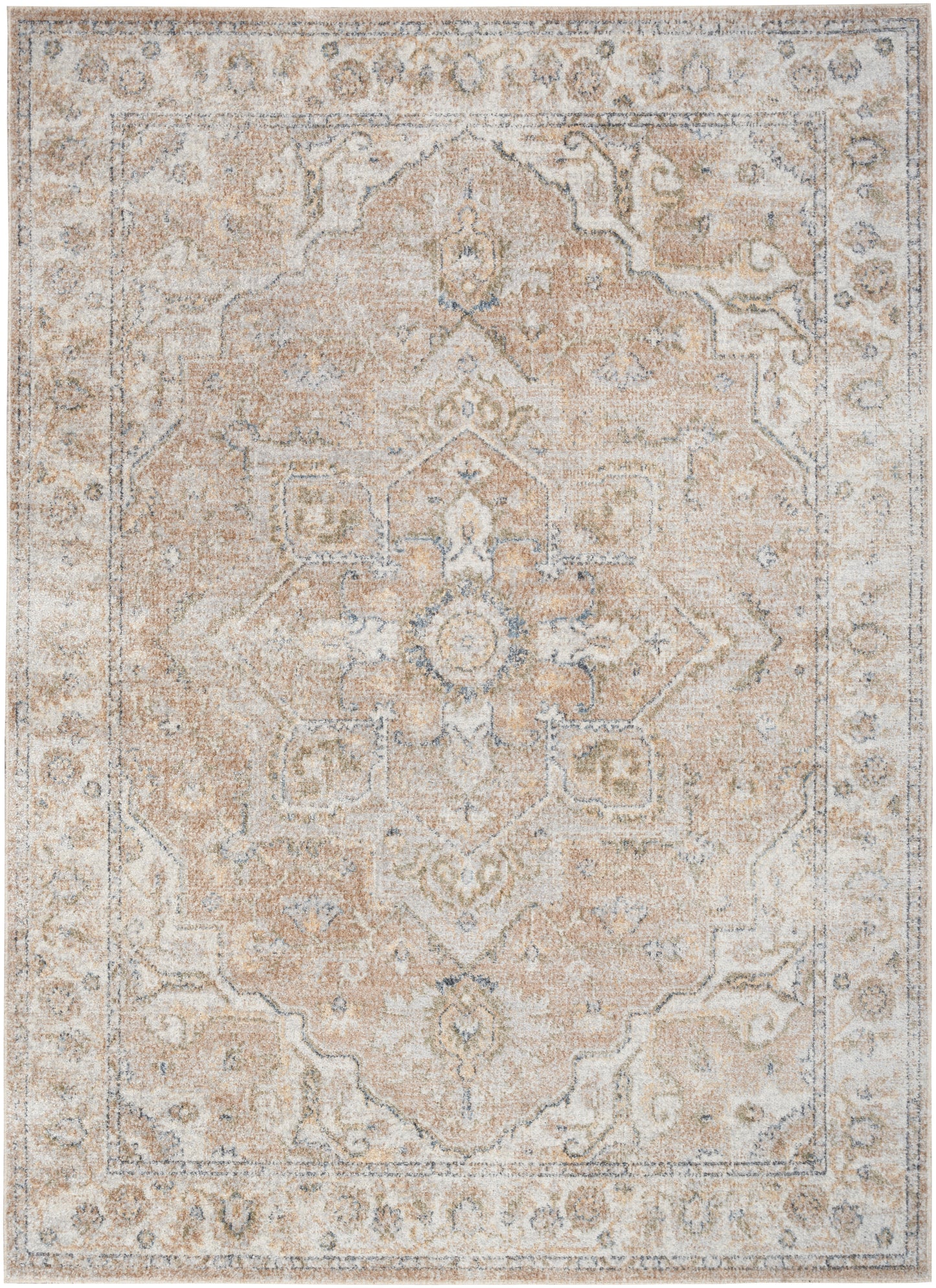 Nourison Astra Machine Washable 4' x 6' Beige Vintage Indoor Rug