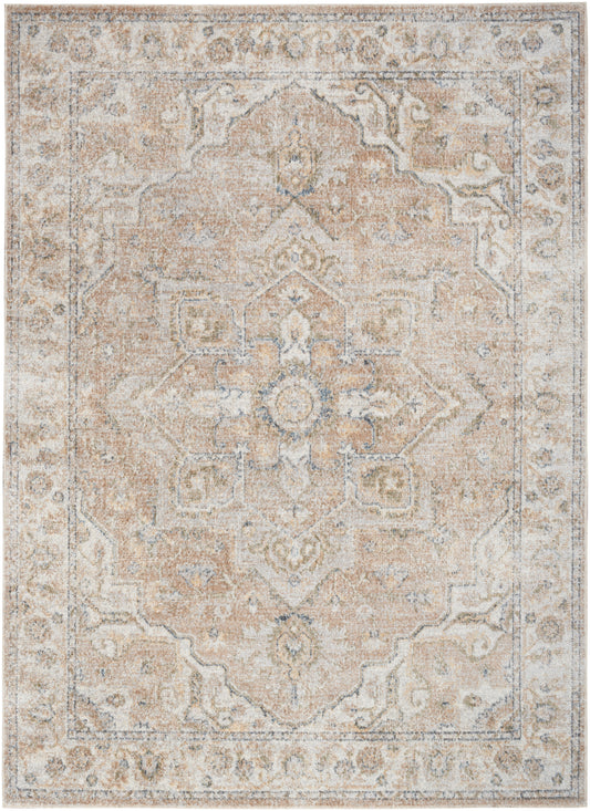 Nourison Astra Machine Washable 4' x 6' Beige Vintage Indoor Rug