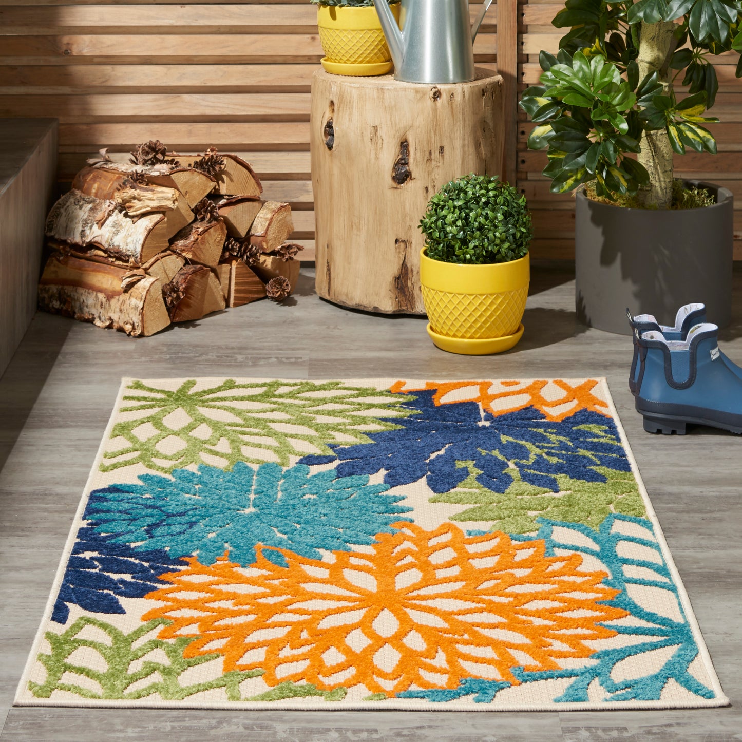 Nourison Aloha 2'8" x 4' Multicolor Tropical Rug