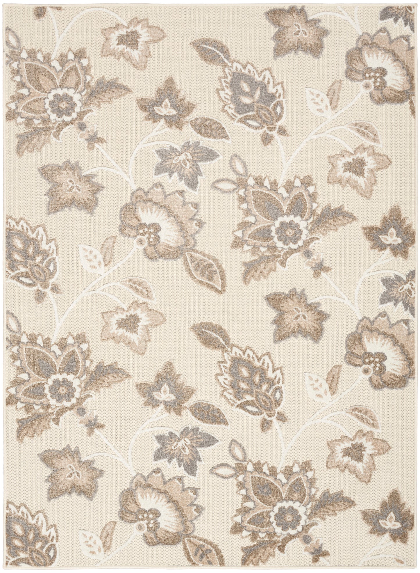 Nourison Aloha 3'6" x 5'6" Beige Farmhouse Rug