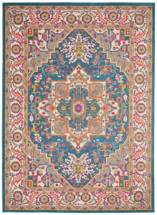 Nourison Passion 3'9" x 5'9" Teal Multicolor Bohemian Indoor Rug