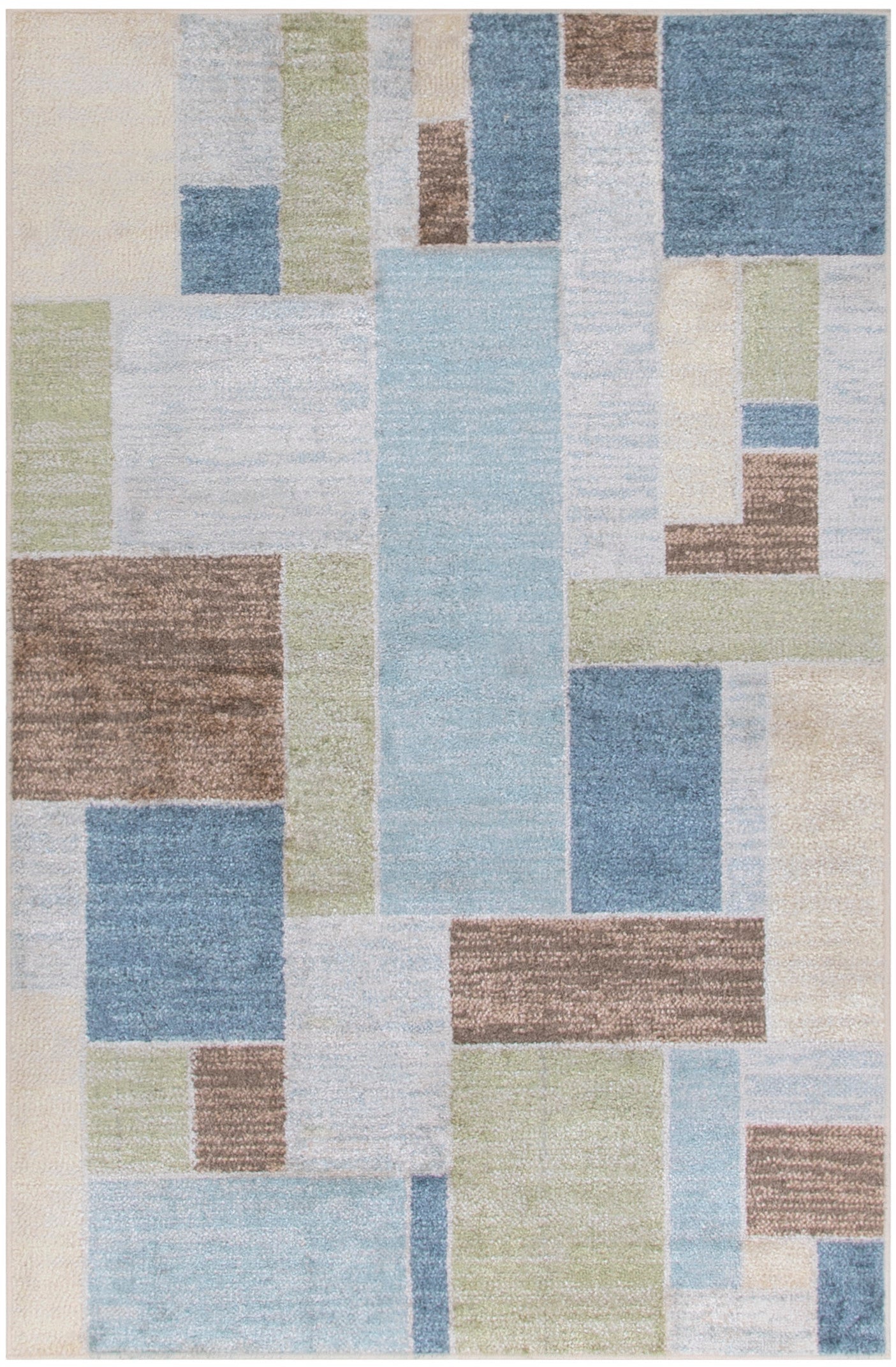 Nourison Astra Machine Washable 2'2" x 4' Blue Green Multi Modern Indoor Rug