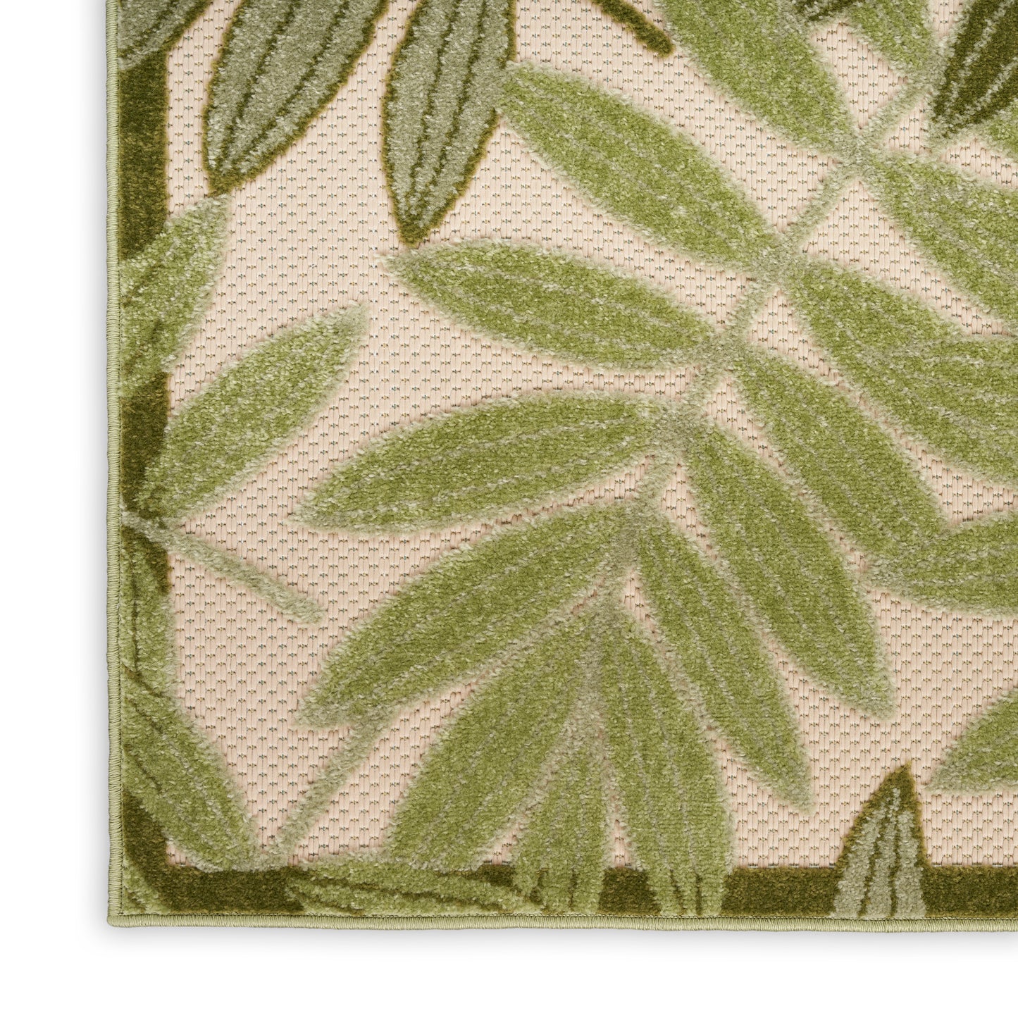 Nourison Aloha 5'3" x 7'5" Ivory Green Outdoor Rug