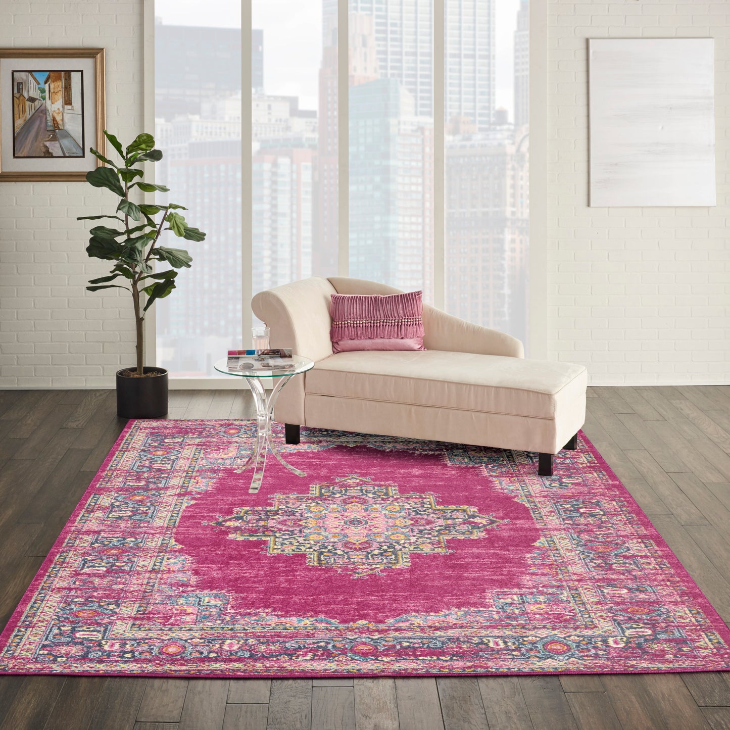 Nourison Passion 8' x 10' Fuchsia Bohemian Indoor Rug