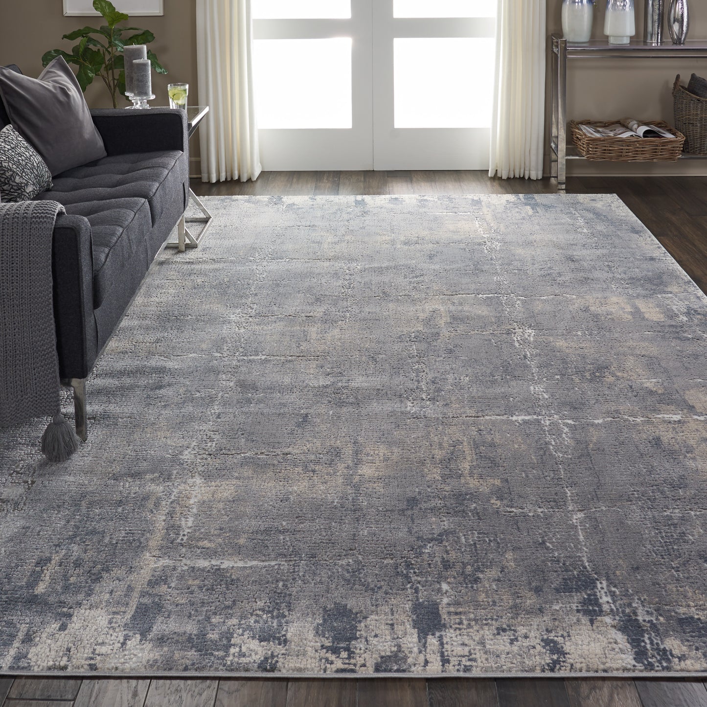 Nourison Rustic Textures 9'3" x 12'9" Grey Beige Modern Indoor Rug