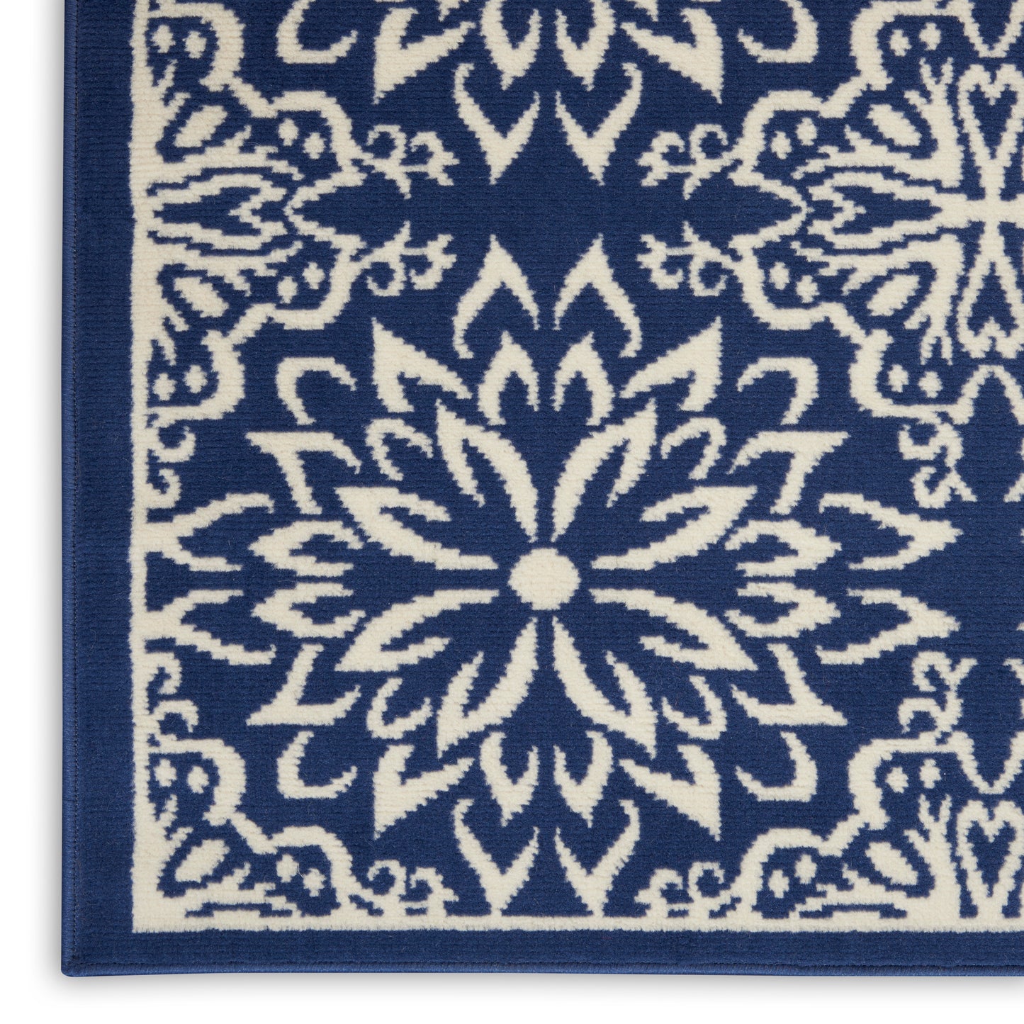 Nourison Jubilant 2'3" x 7'3" Navy/Ivory Farmhouse Indoor Rug