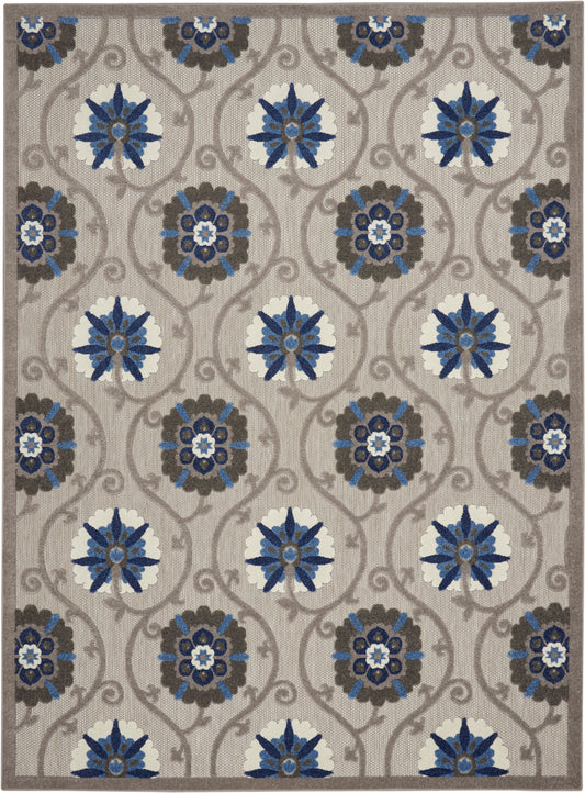 Nourison Aloha 7' x 10' Grey/Blue Contemporary Rug