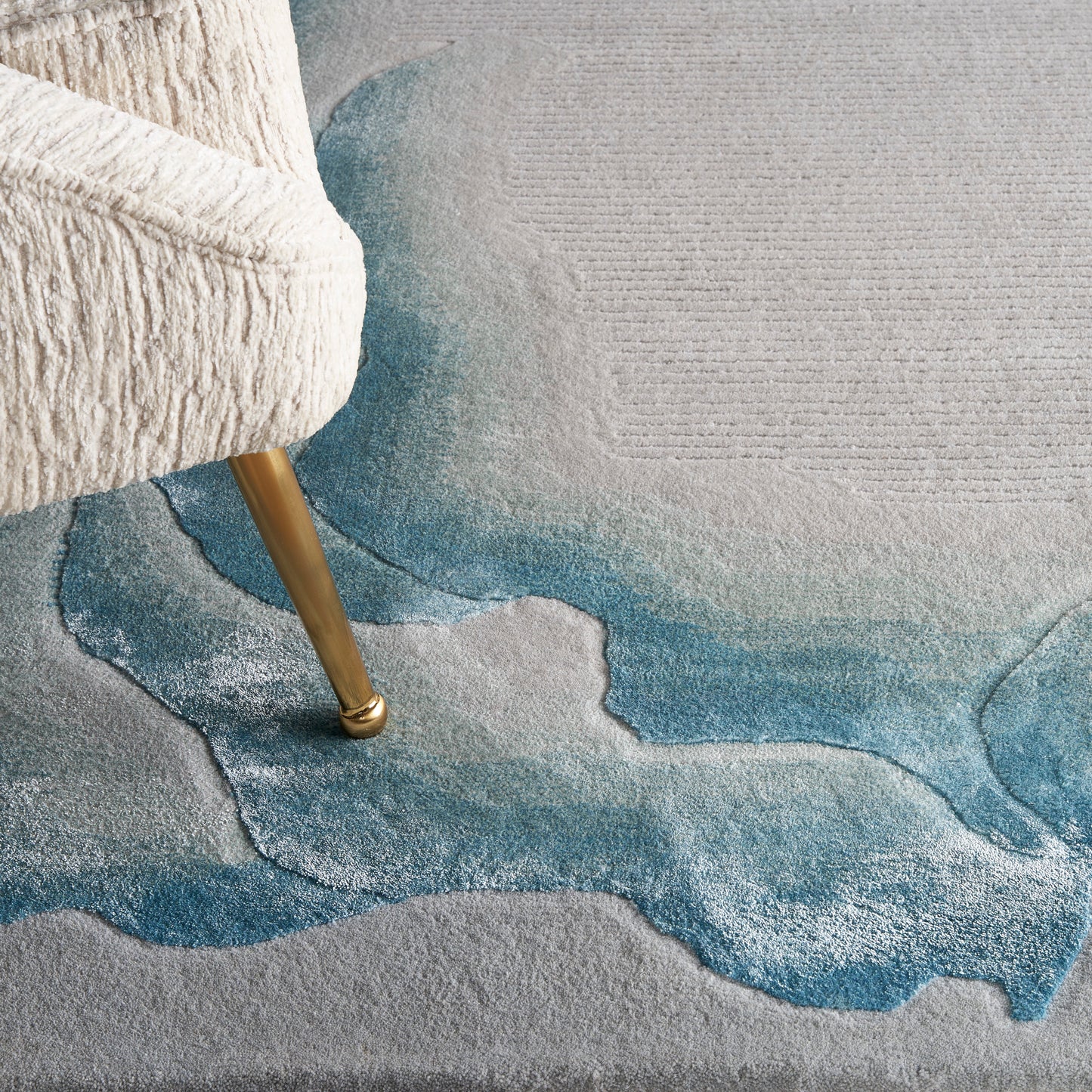 Nourison Prismatic 5'6" x 7'5" Sea Mist Blue Modern Indoor Rug