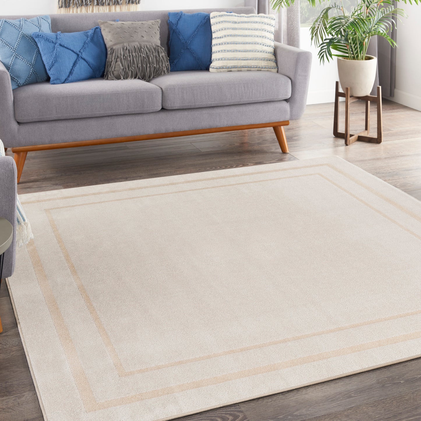 Nourison Nourison Essentials 7' x Square Ivory Gold Contemporary Rug