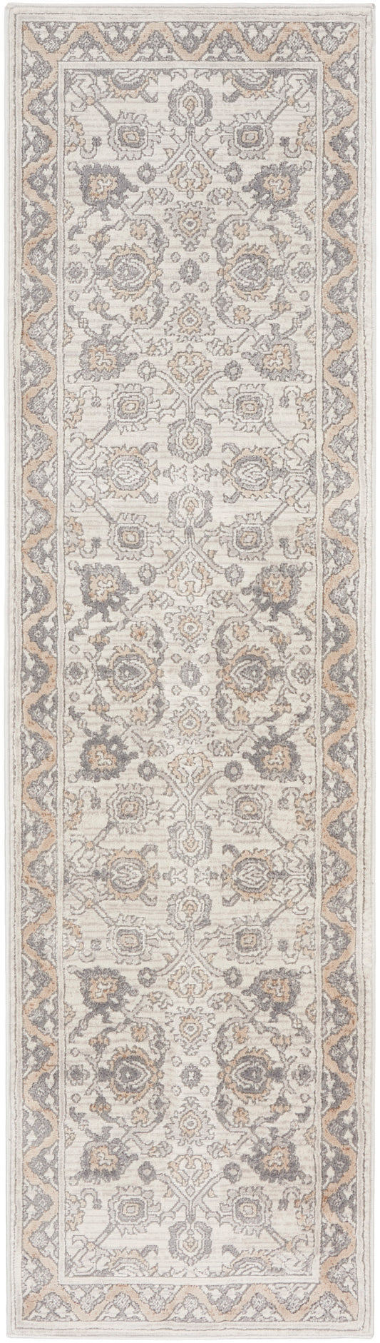 Nicole Curtis Series 4 2'2" x 7'6" Cream Grey Farmhouse Indoor Rug