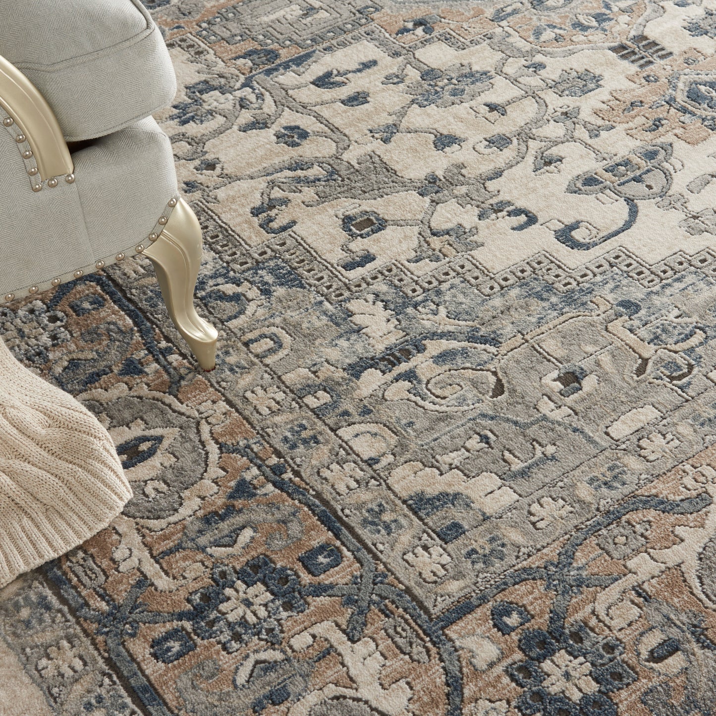 Nourison Quarry 12' x 15' Ivory Grey Farmhouse Indoor Rug