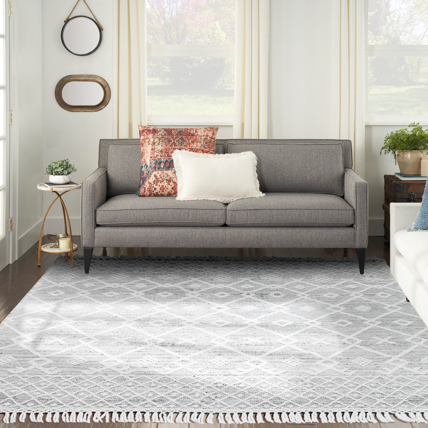 Nicole Curtis Series 3 8' x 10'6" Grey/Ivory Bohemian Indoor Rug