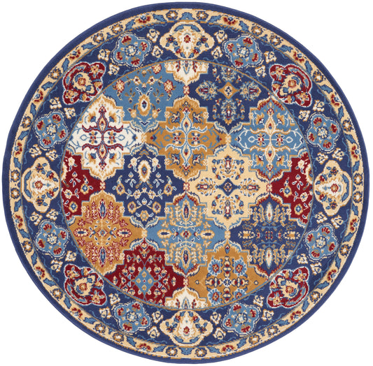 Nourison Grafix 5'3" x Round Multicolor Bohemian Indoor Rug