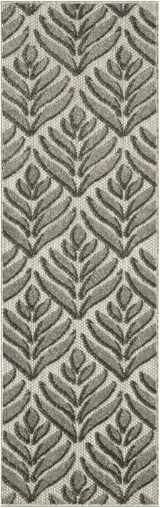 Nourison Aloha 2' x 6' Charcoal Outdoor Rug