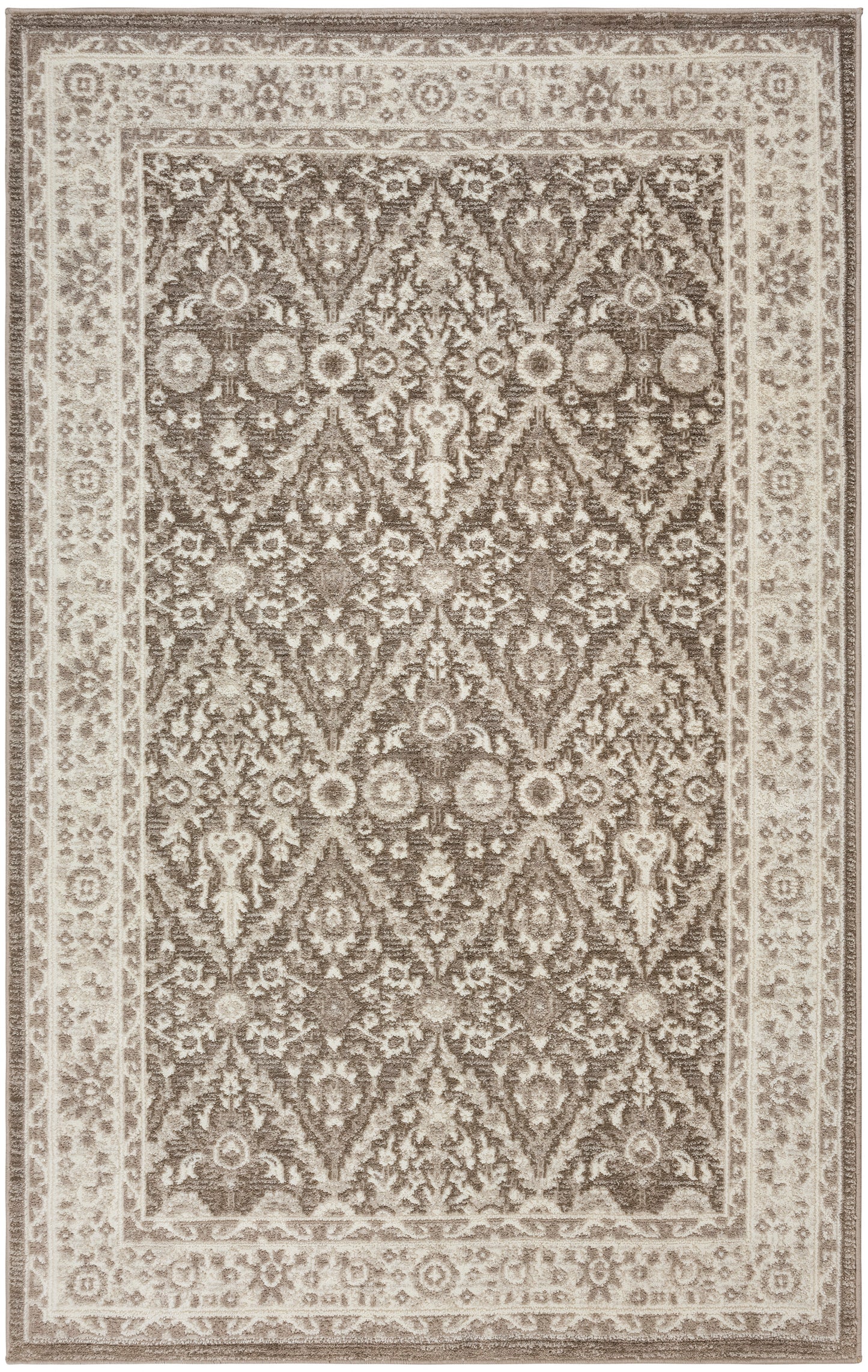 Nourison Eco Cycle 3'11" x 5'11" Ivory Mocha Vintage Indoor Rug