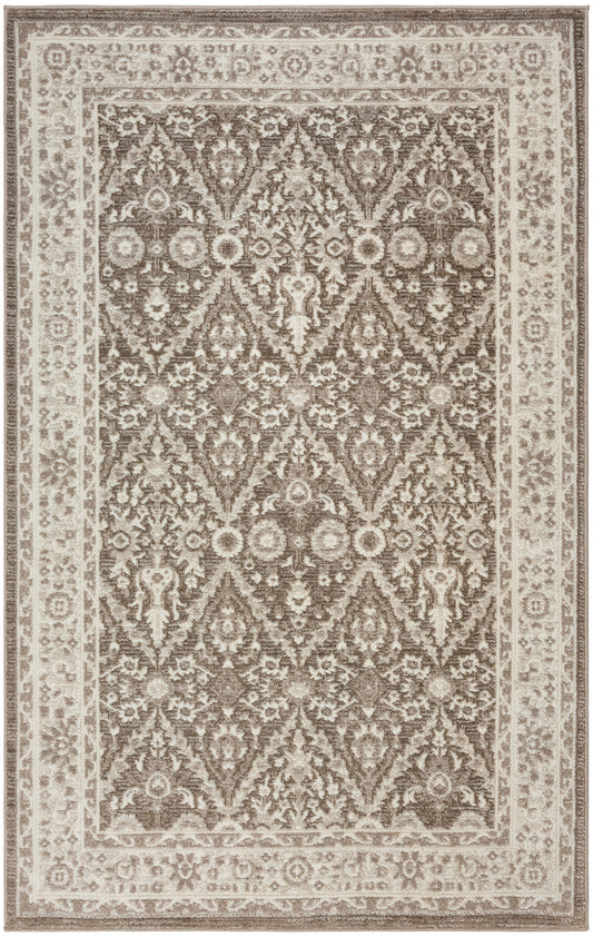 Nourison Eco Cycle 3'11" x 5'11" Ivory Mocha Vintage Indoor Rug