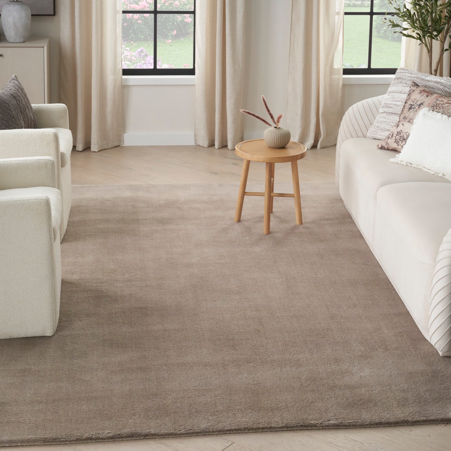 Nourison Plush Cloud 9'9" x 13'9" Taupe Modern Indoor Rug