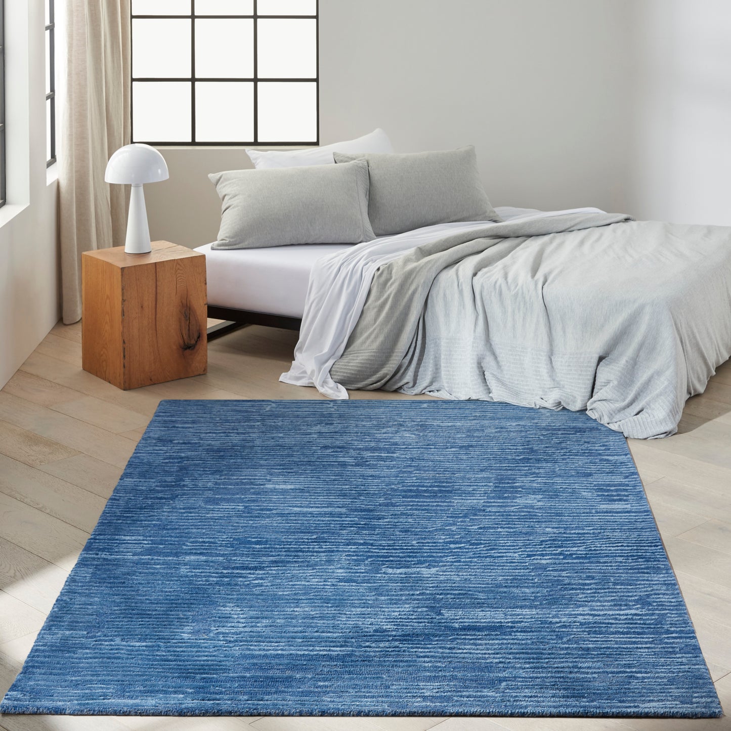 Calvin Klein CK010 Linear 5'3" x 7'3" Blue Modern Indoor Rug