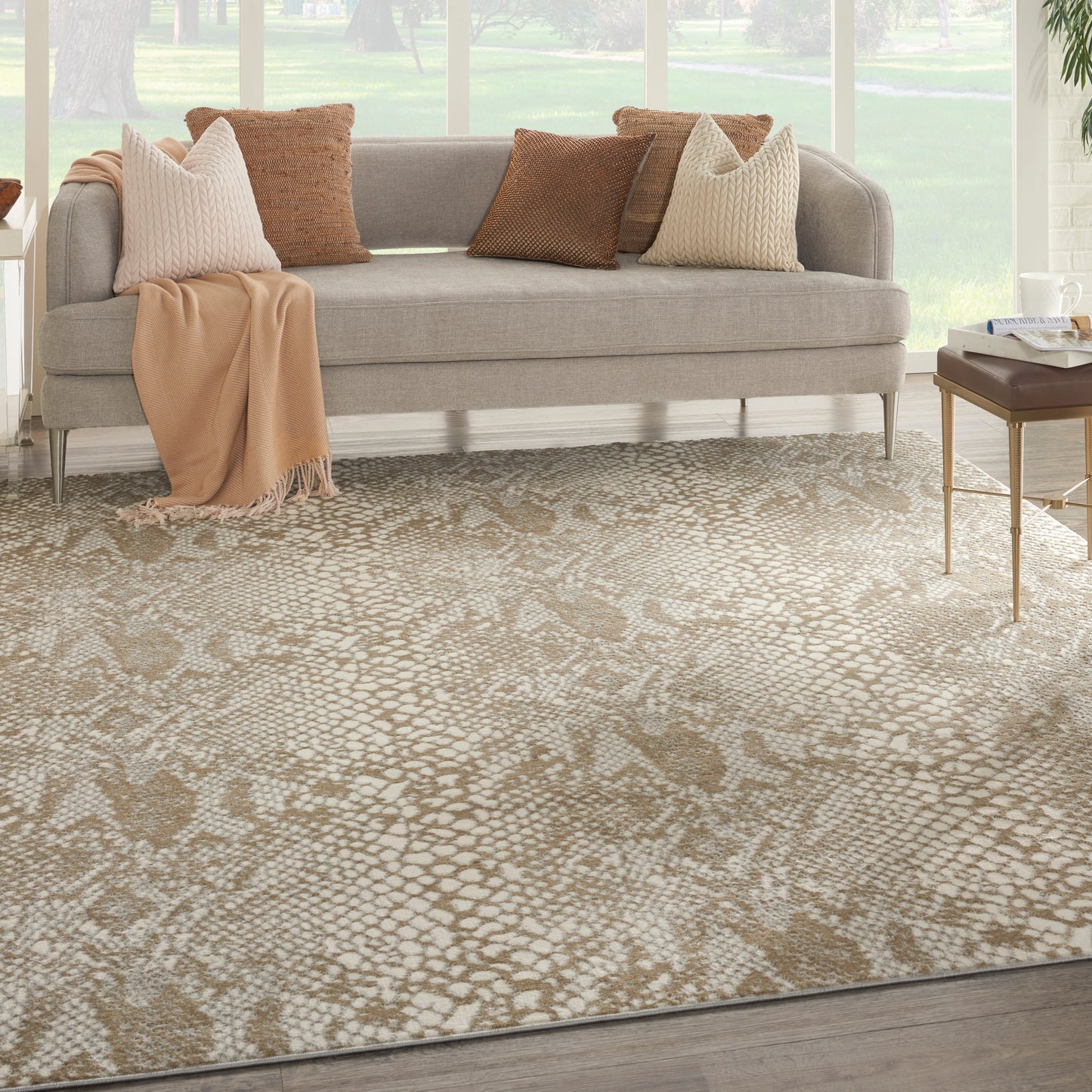 Nourison Solace 8' x 10' Ivory Beige Modern Indoor Rug