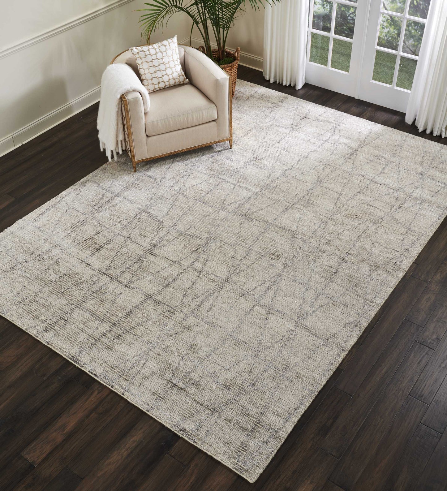 Nourison Ellora 9'9" x 13'9" Stone Scandinavian Indoor Rug