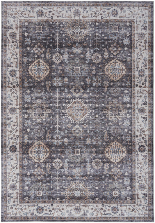 Nourison Fulton 7'10" x 9'10" Charcoal Vintage Indoor Rug