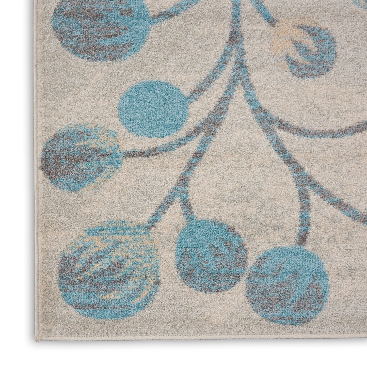 Nourison Tranquil 8' x 10' Ivory/Turquoise Farmhouse Indoor Rug