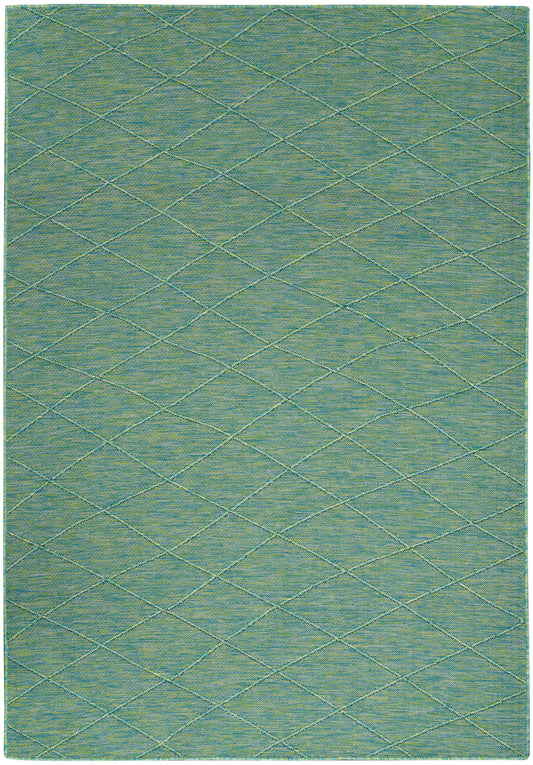 Nourison Washable Solutions 4' x 6' Blue/Green Modern Rug