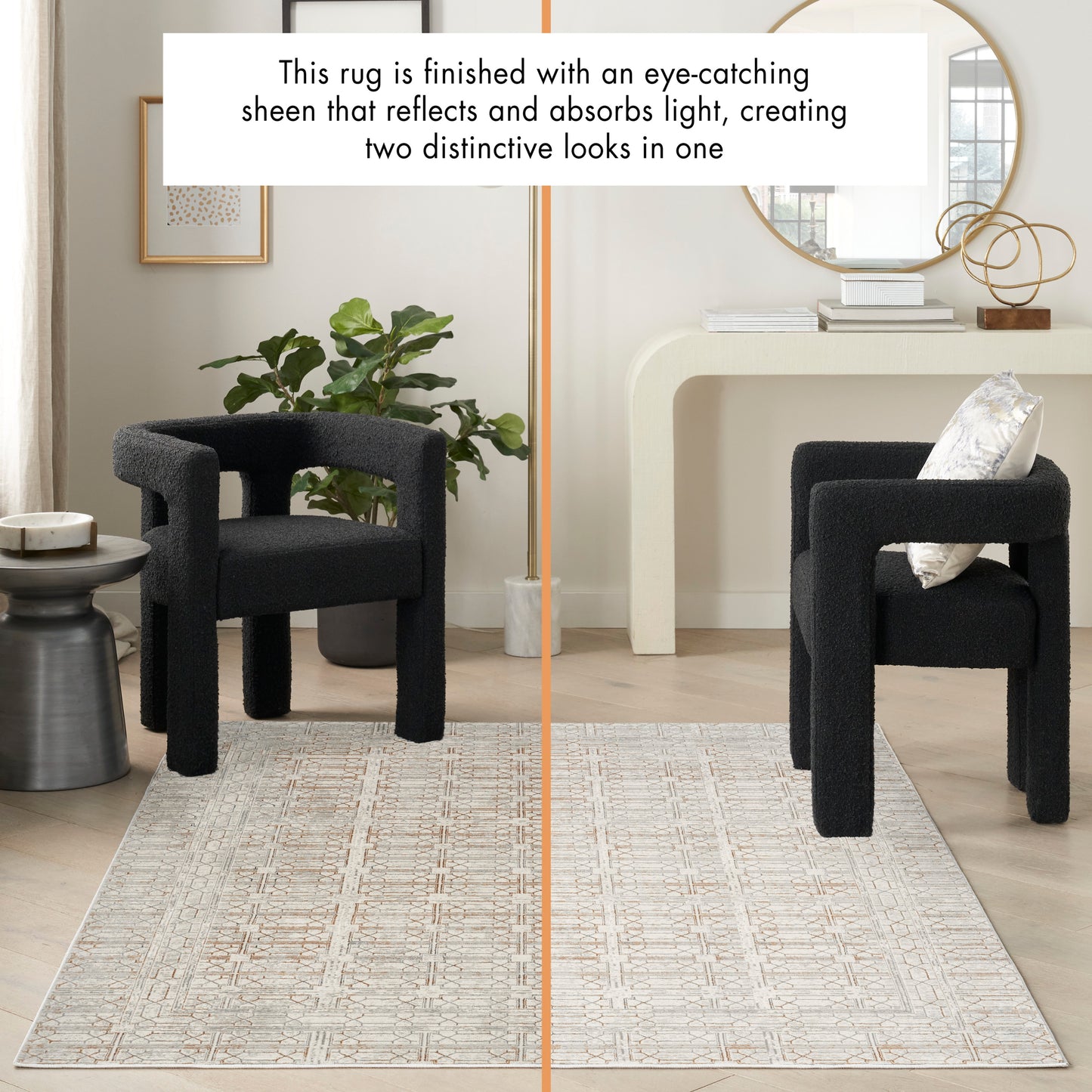 Nourison Desire 7'10" x 9'10" Ivory Beige Modern Indoor Rug