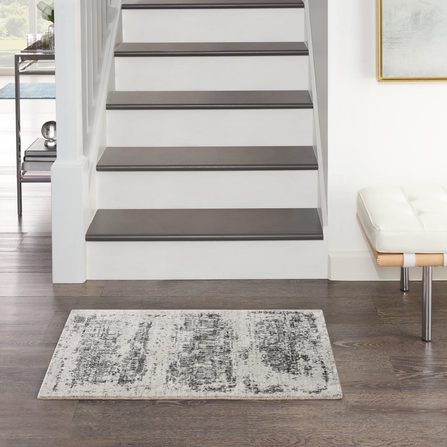 Nourison Harmony 2' x 3' Ivory Charcoal Modern Indoor Rug