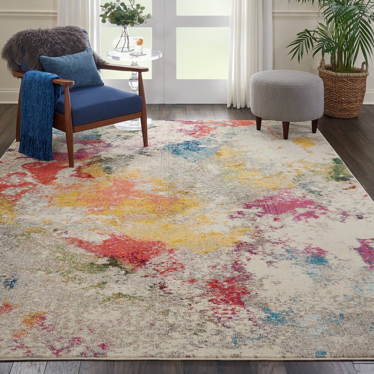 Nourison Celestial 9' x 12' Ivory/Multicolor Modern & Contemporary Indoor Rug