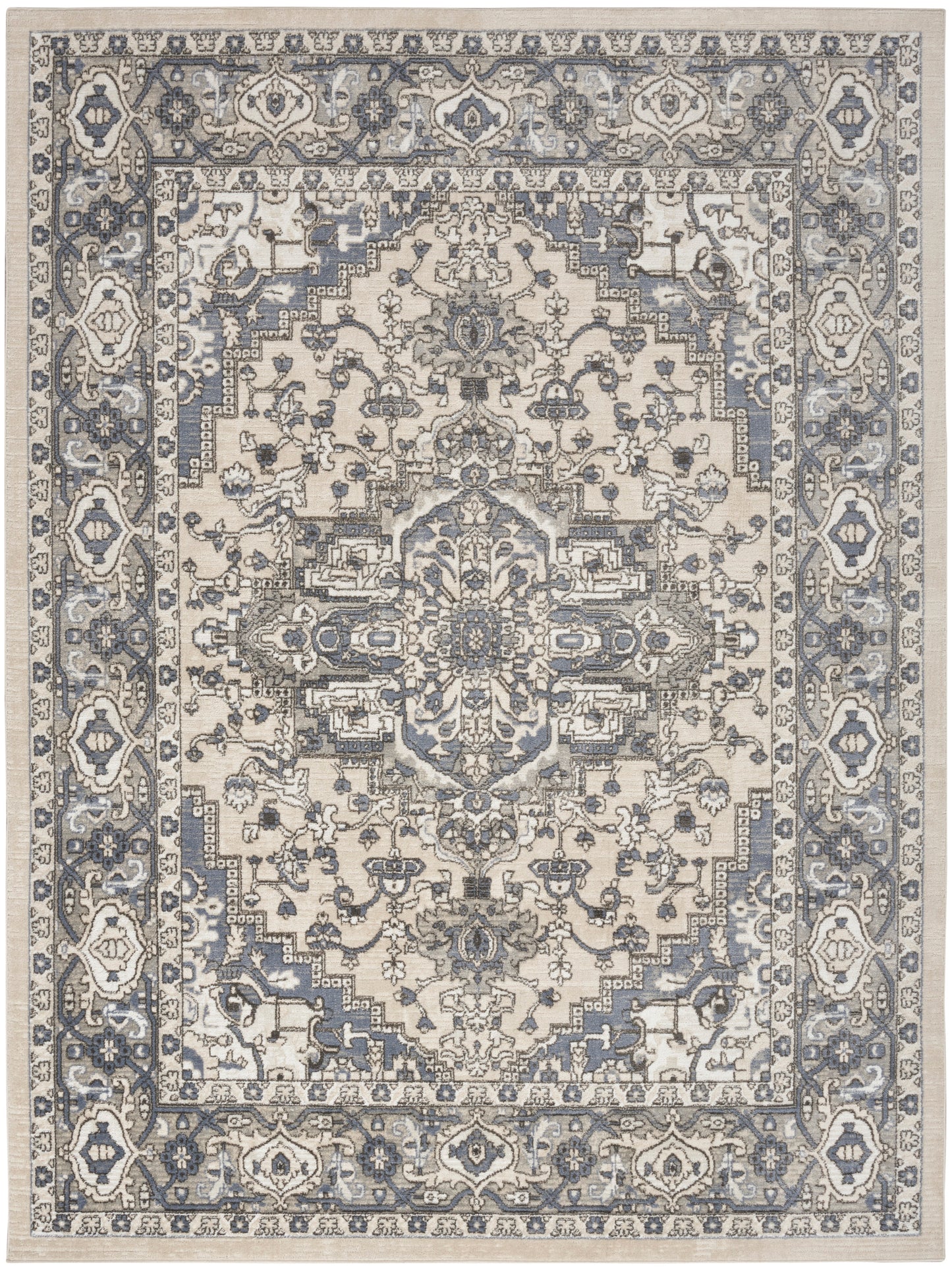 Nourison Quarry 7'10" x 9'10" Ivory Blue Vintage Indoor Rug