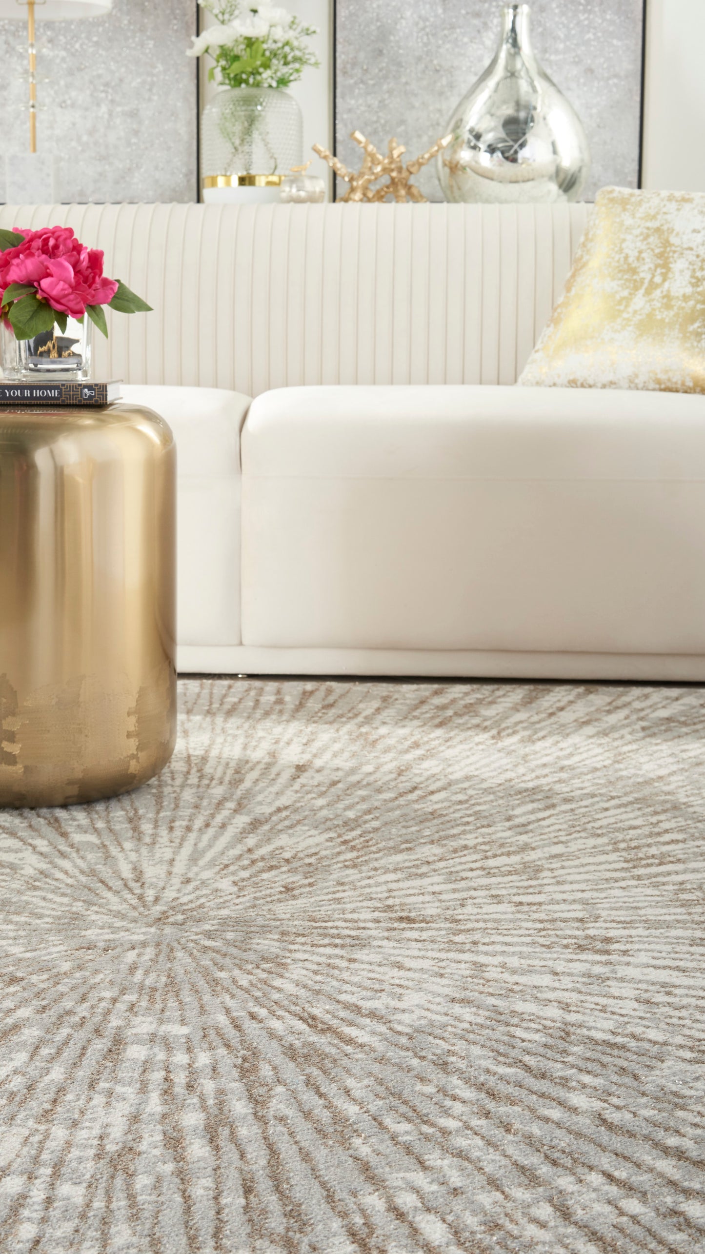 Inspire Me! Home Décor Metallic 6' x 9' Grey Mocha Glam Indoor Rug