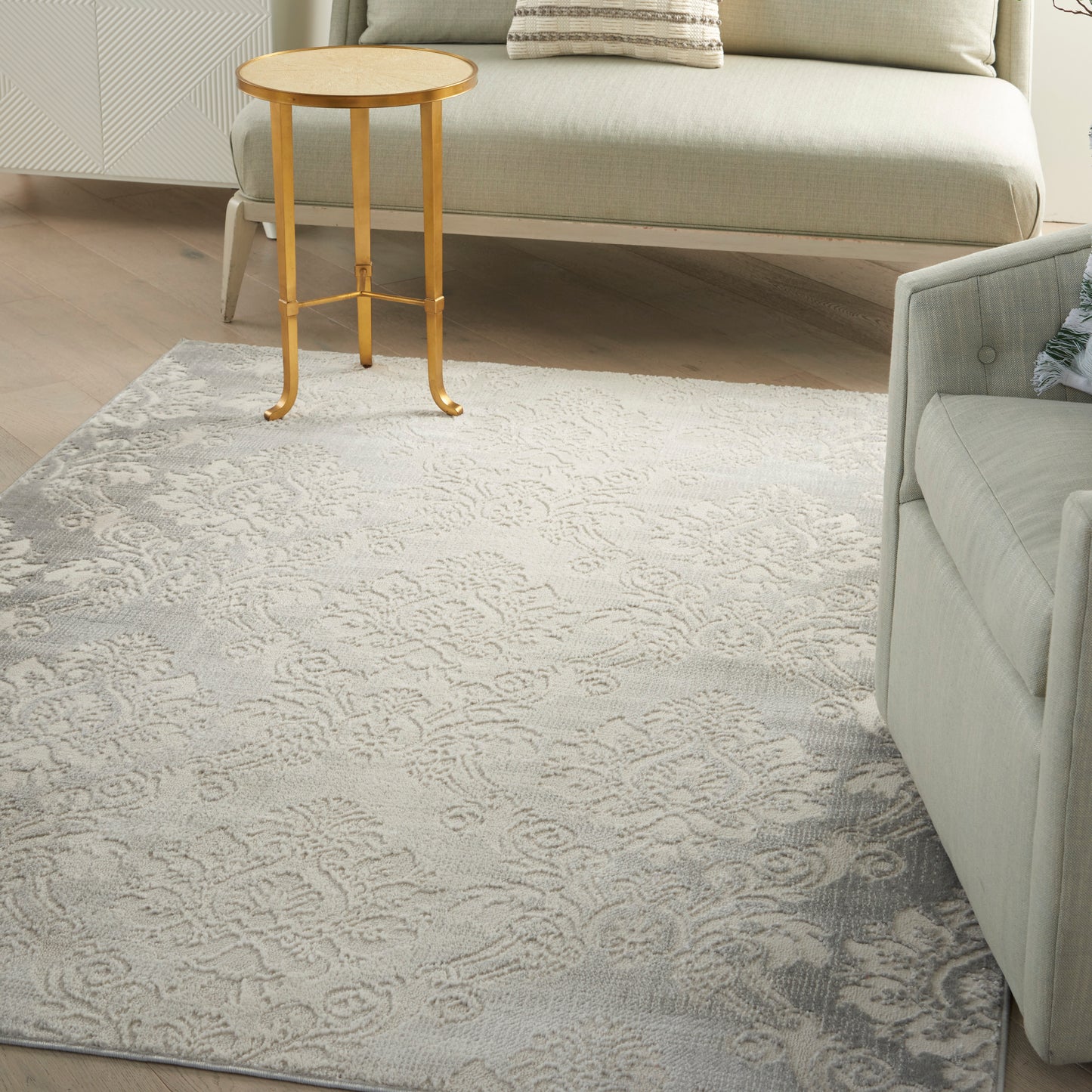 Nourison Elation 4' x 6' Ivory Grey Vintage Indoor Rug