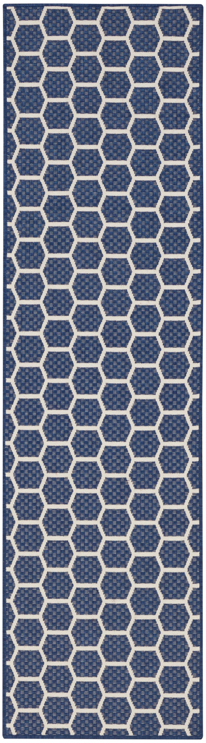 Nourison Twist Reversible 2' x 6' Navy Modern Rug