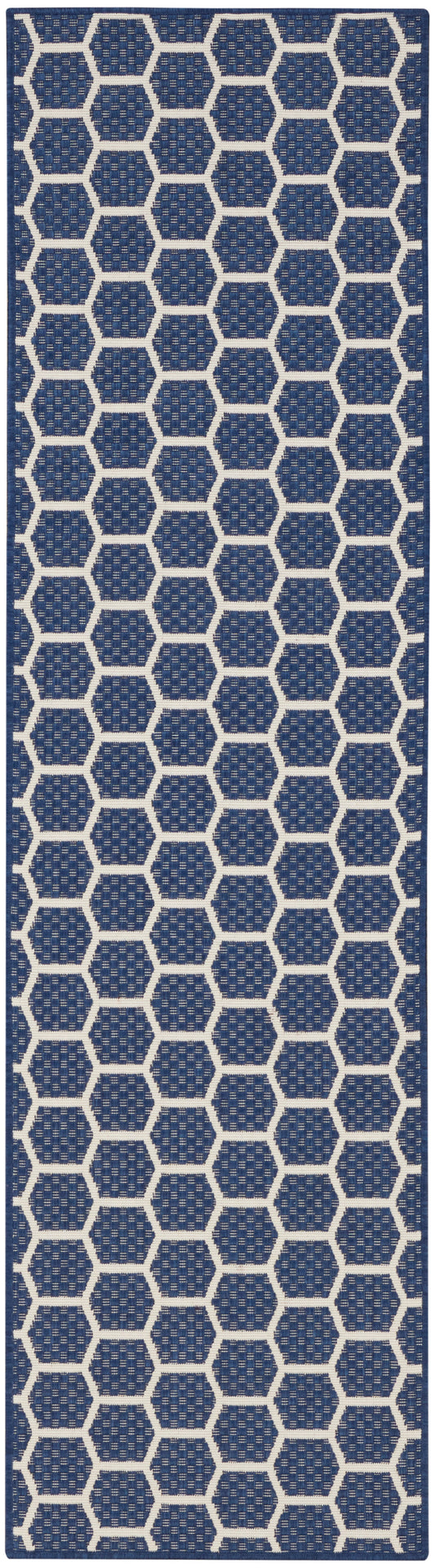 Nourison Twist Reversible 2' x 6' Navy Modern Rug