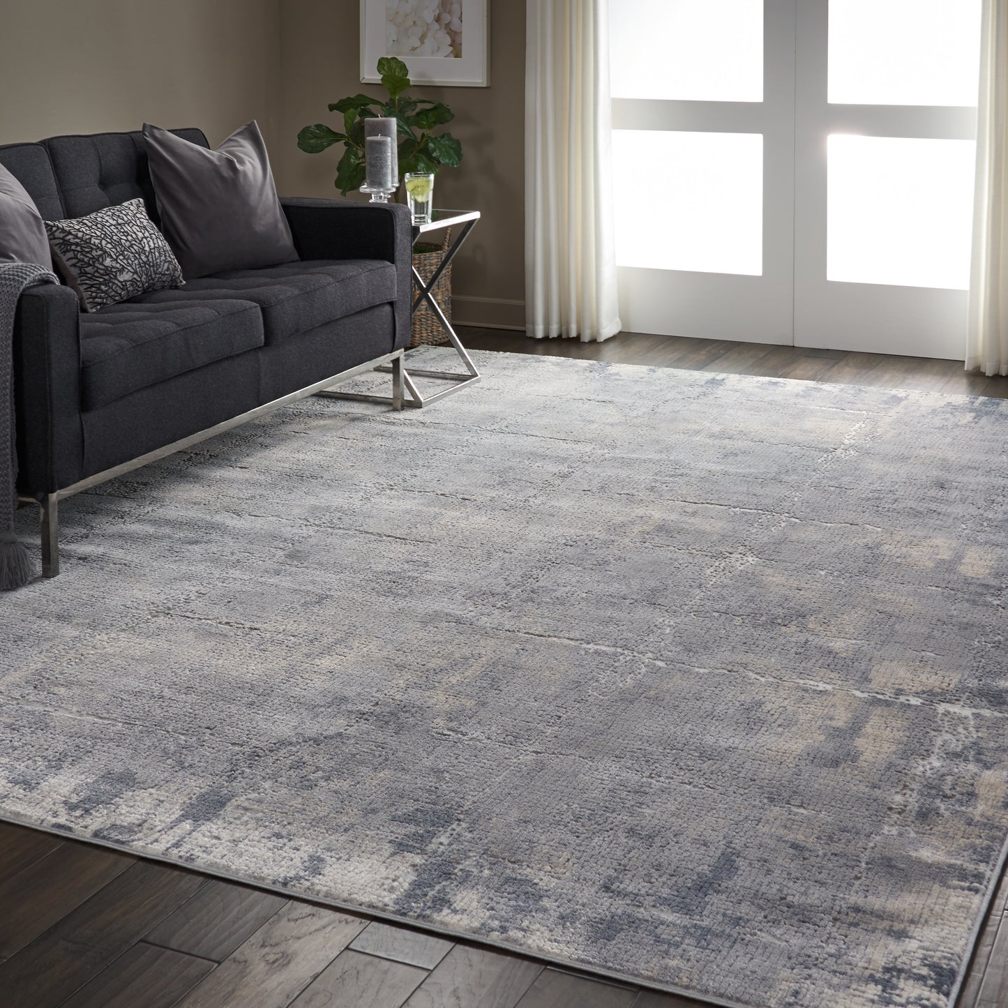 Nourison Rustic Textures 9'3" x 12'9" Grey Beige Modern Indoor Rug