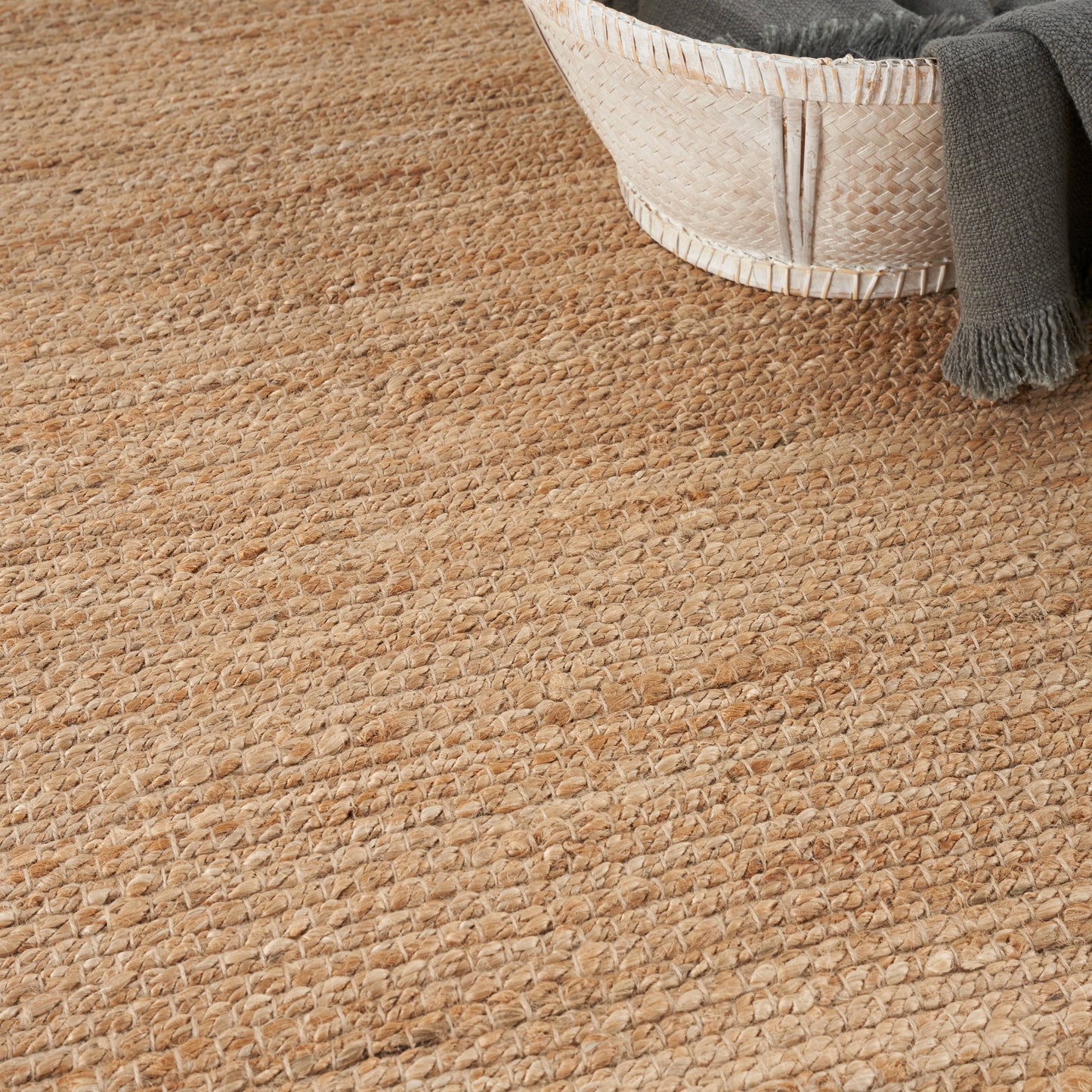 Nourison Natural Jute 4' x 6' Natural Farmhouse Indoor Rug